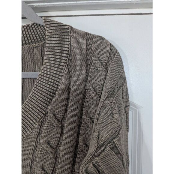 J. Society Varsity Sweater women's size XS green preppy collegiate cable knit - Picture 2 of 7